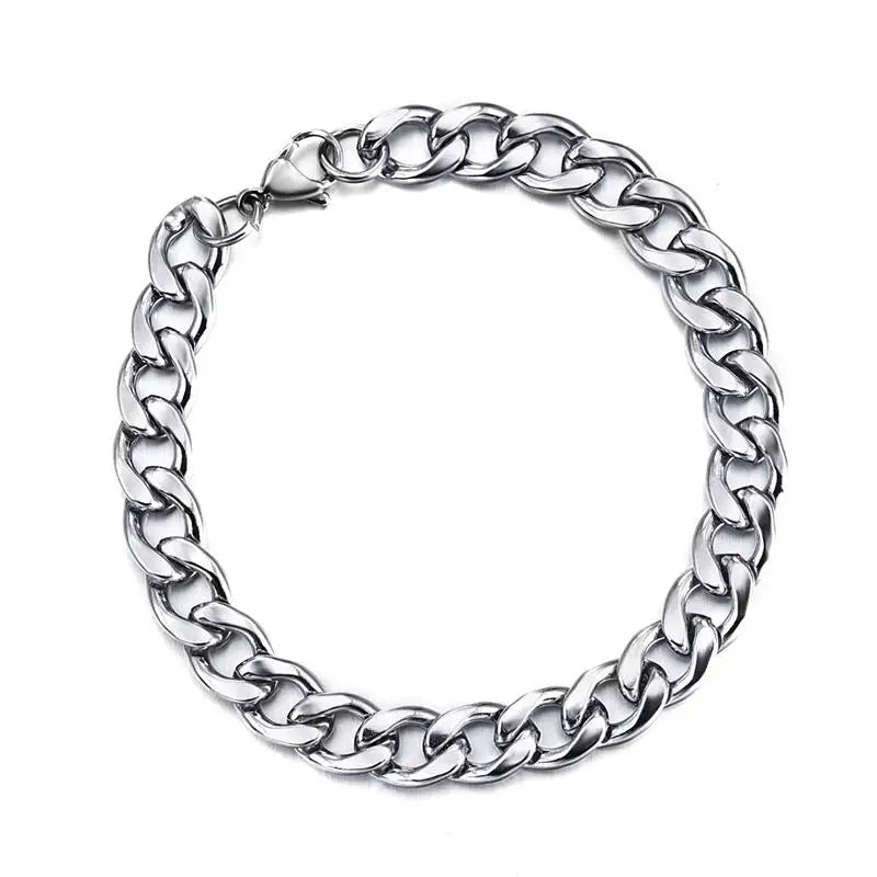 3-11 Mm Men Chain Bracelet Stainless Steel Curb Cuban Link Chain Bangle for Male Women Hiphop Trendy Wrist Jewelry Gift