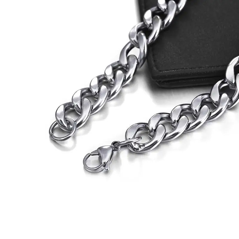 3-11 Mm Men Chain Bracelet Stainless Steel Curb Cuban Link Chain Bangle for Male Women Hiphop Trendy Wrist Jewelry Gift