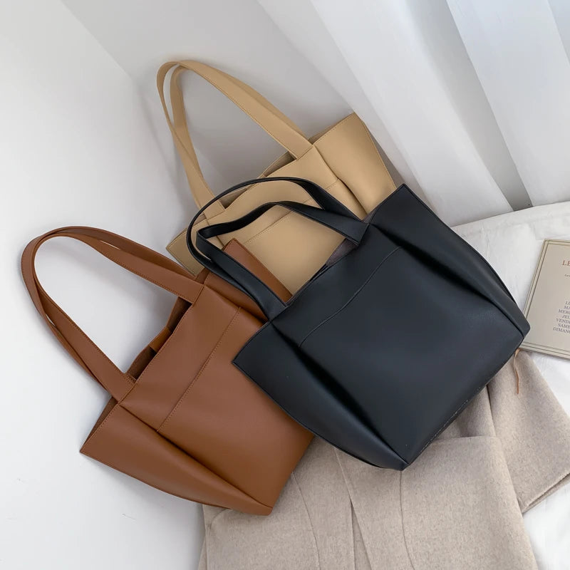 Hot Sale Large Women'S Bag Large Capacity Shoulder Bags High Quality PU Leather Shoulder Bags Ladies Wild Bags Sac a Main Femme