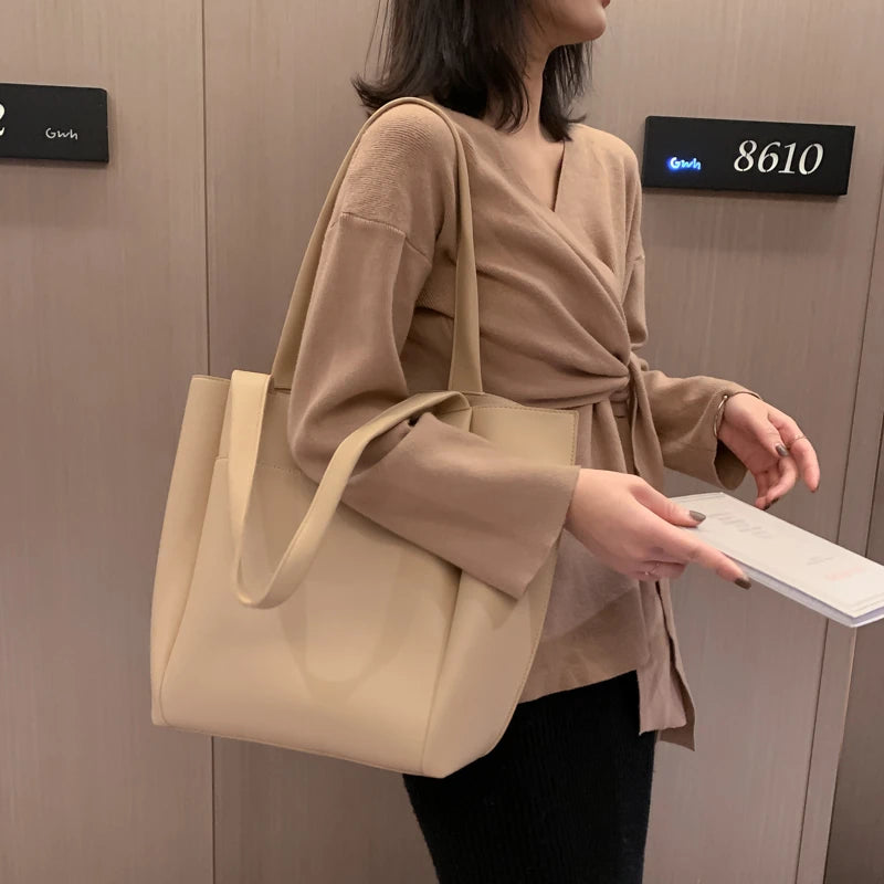Hot Sale Large Women'S Bag Large Capacity Shoulder Bags High Quality PU Leather Shoulder Bags Ladies Wild Bags Sac a Main Femme