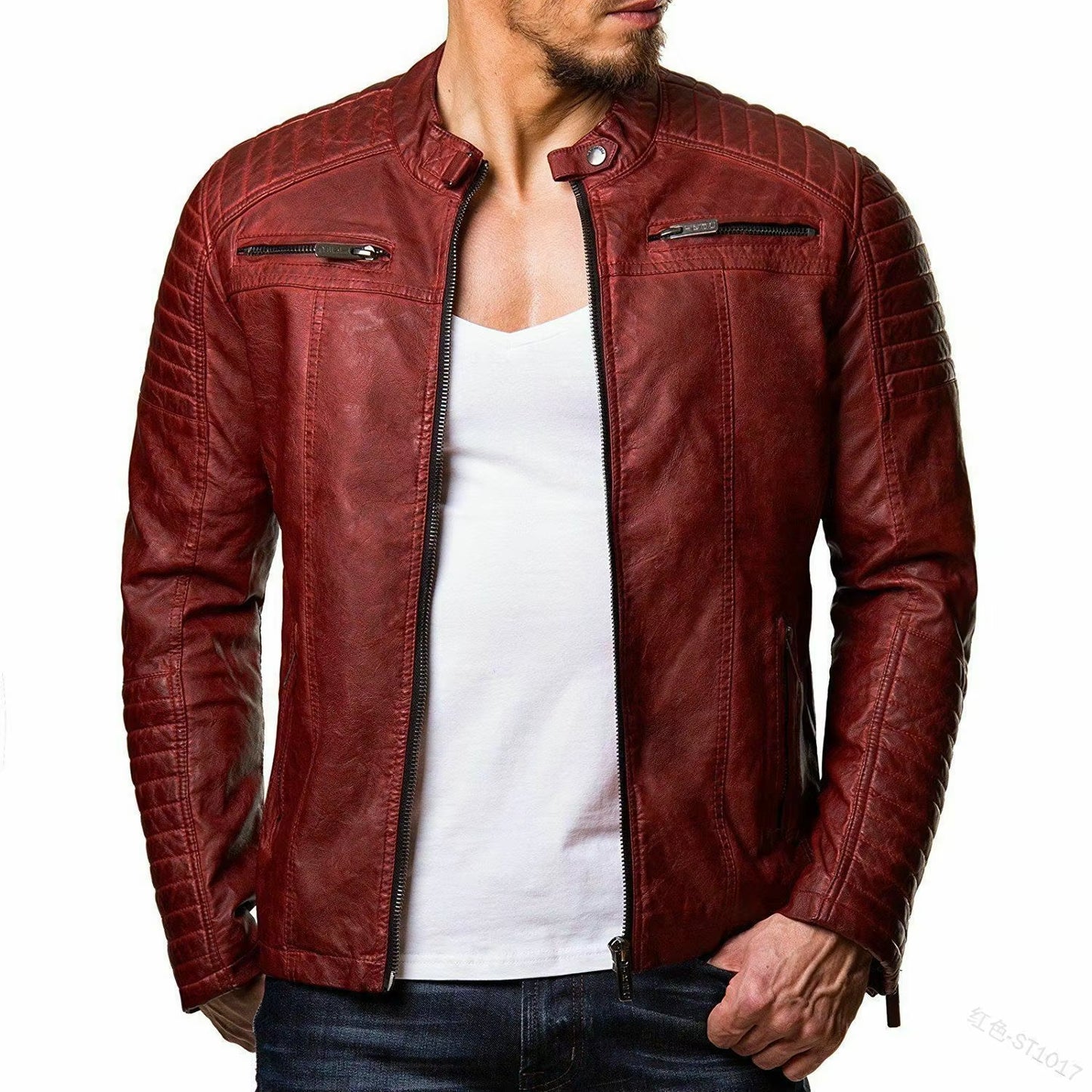 Men'S Leather Clothes New PU Leather Clothes Large Leather Coat Leisure Motorcycle Leather Jacket