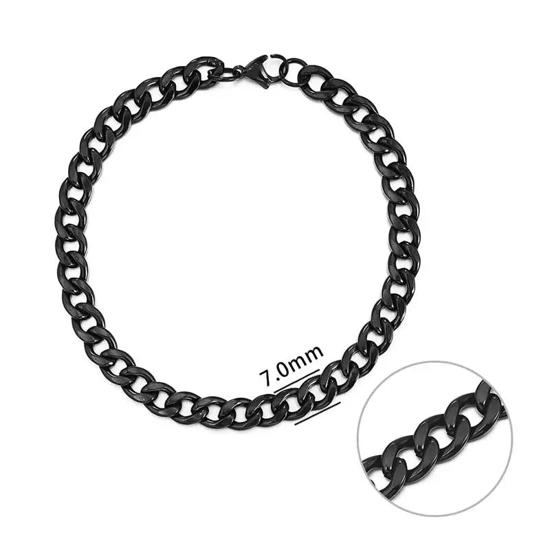3-11 Mm Men Chain Bracelet Stainless Steel Curb Cuban Link Chain Bangle for Male Women Hiphop Trendy Wrist Jewelry Gift