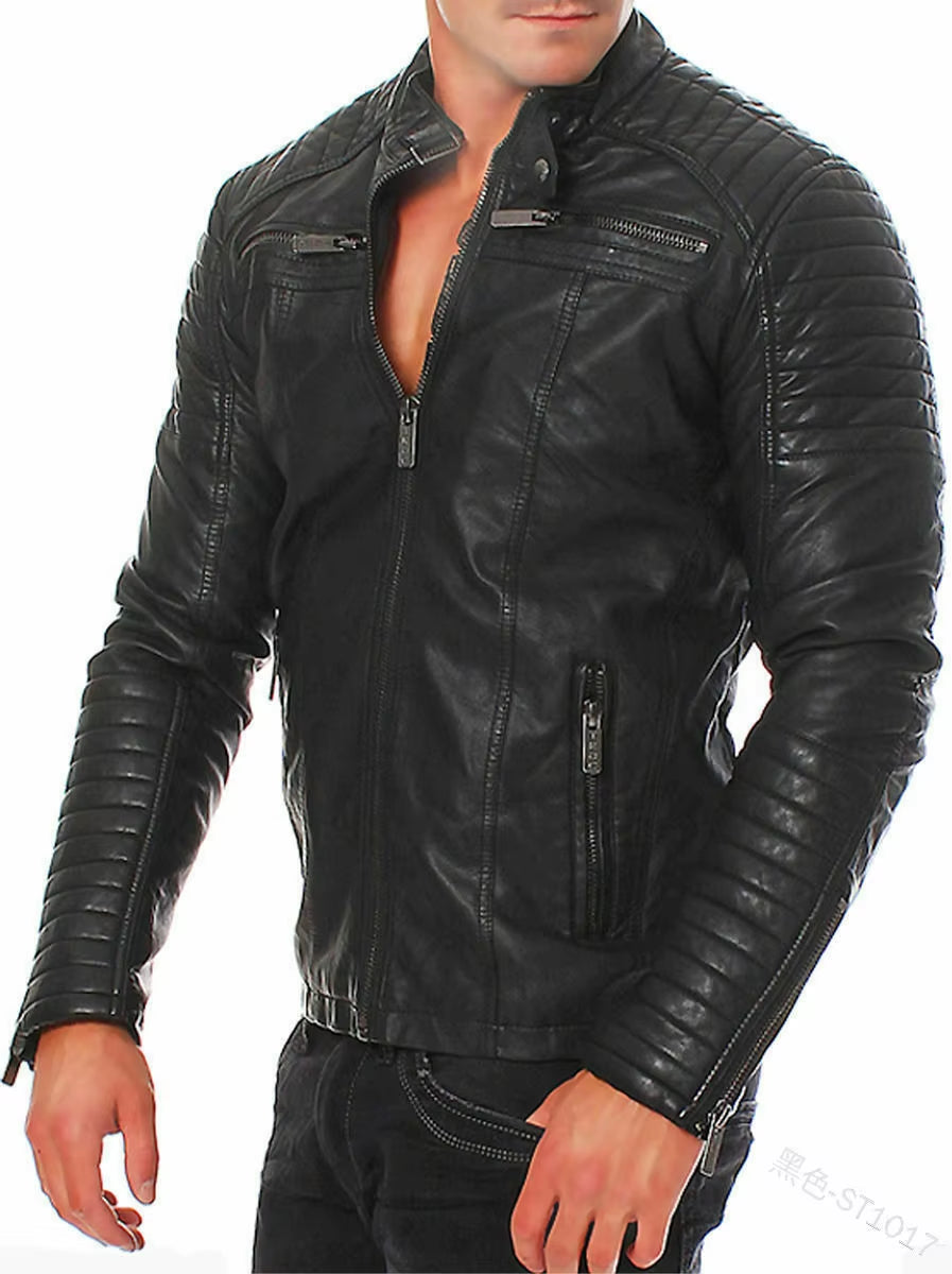 Men'S Leather Clothes New PU Leather Clothes Large Leather Coat Leisure Motorcycle Leather Jacket