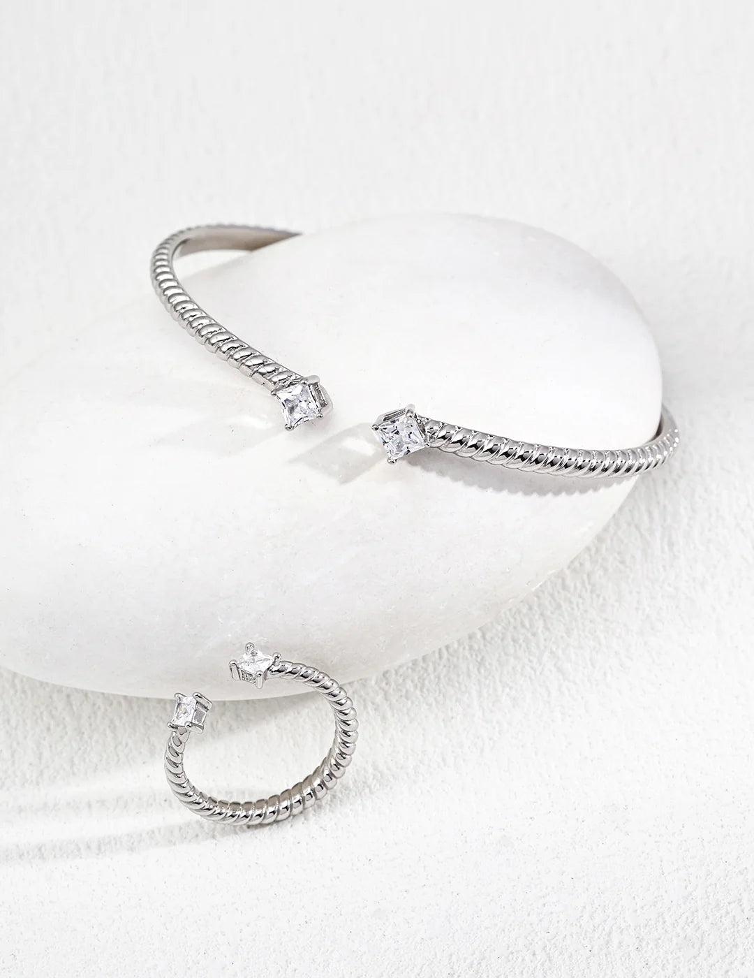 Minimalist Adjustable Zirconia Ring
