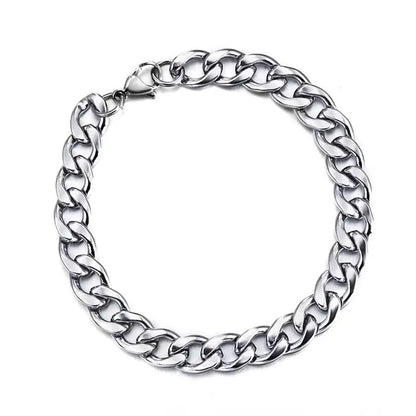 3-11 Mm Men Chain Bracelet Stainless Steel Curb Cuban Link Chain Bangle for Male Women Hiphop Trendy Wrist Jewelry Gift