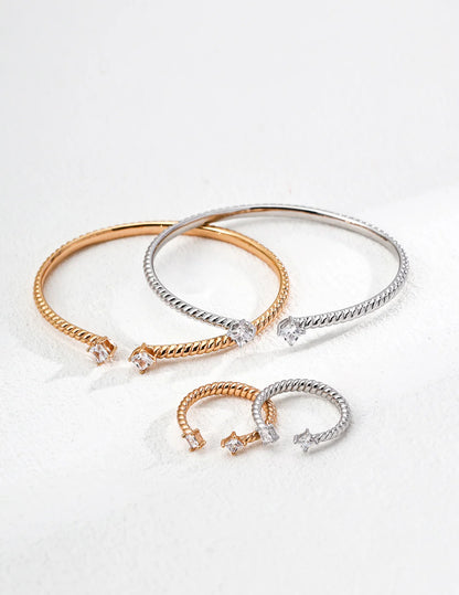 Minimalist Adjustable Zirconia Ring