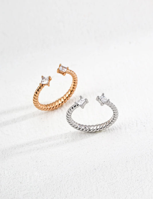 Minimalist Adjustable Zirconia Ring