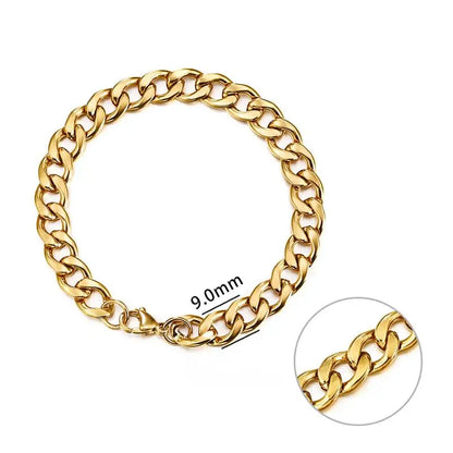 3-11 Mm Men Chain Bracelet Stainless Steel Curb Cuban Link Chain Bangle for Male Women Hiphop Trendy Wrist Jewelry Gift
