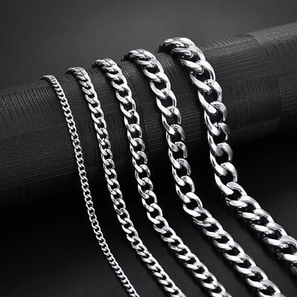 3-11 Mm Men Chain Bracelet Stainless Steel Curb Cuban Link Chain Bangle for Male Women Hiphop Trendy Wrist Jewelry Gift