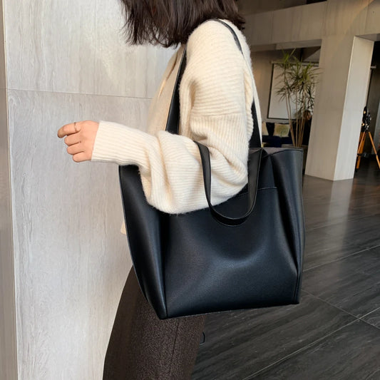 Hot Sale Large Women'S Bag Large Capacity Shoulder Bags High Quality PU Leather Shoulder Bags Ladies Wild Bags Sac a Main Femme