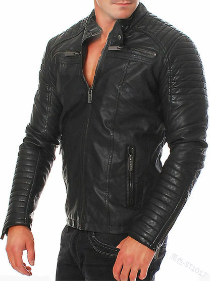 Men'S Leather Clothes New PU Leather Clothes Large Leather Coat Leisure Motorcycle Leather Jacket